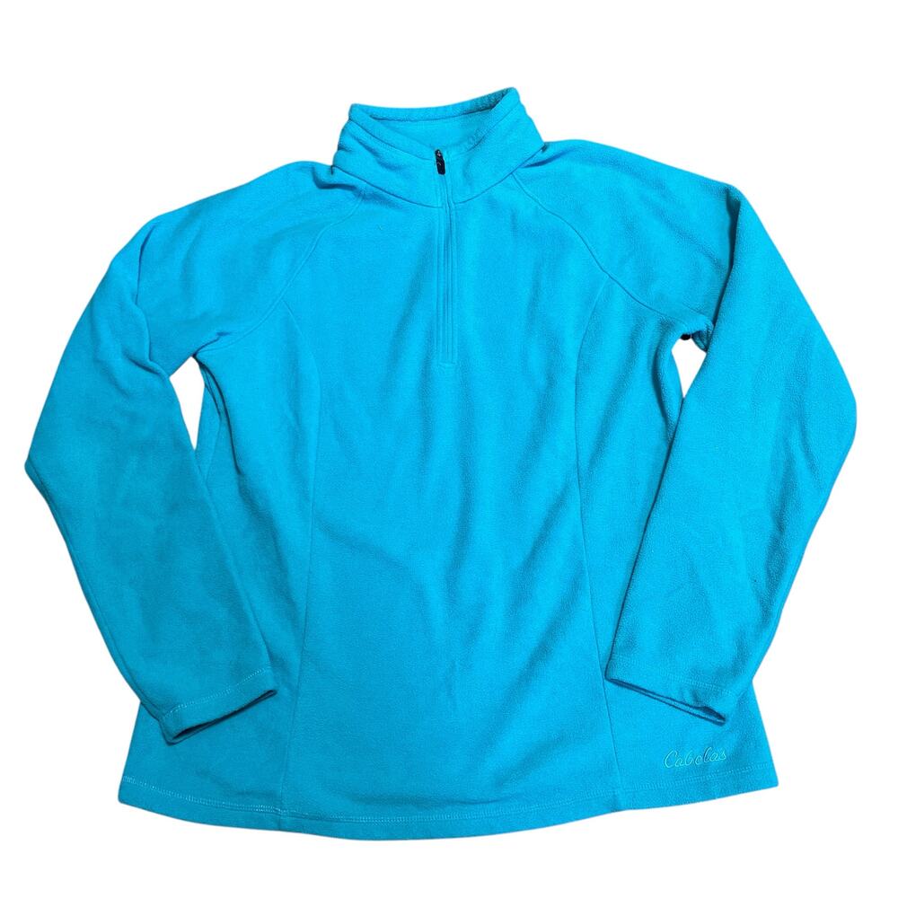 Cabelas Sweater 1/4 Zip Medium Teal Women